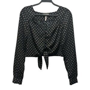 Urban Outfitters Womens Printed Tie-From Blouse Black & White Size M